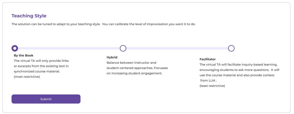 Course Configuration with classbuddy AI teaching assistant