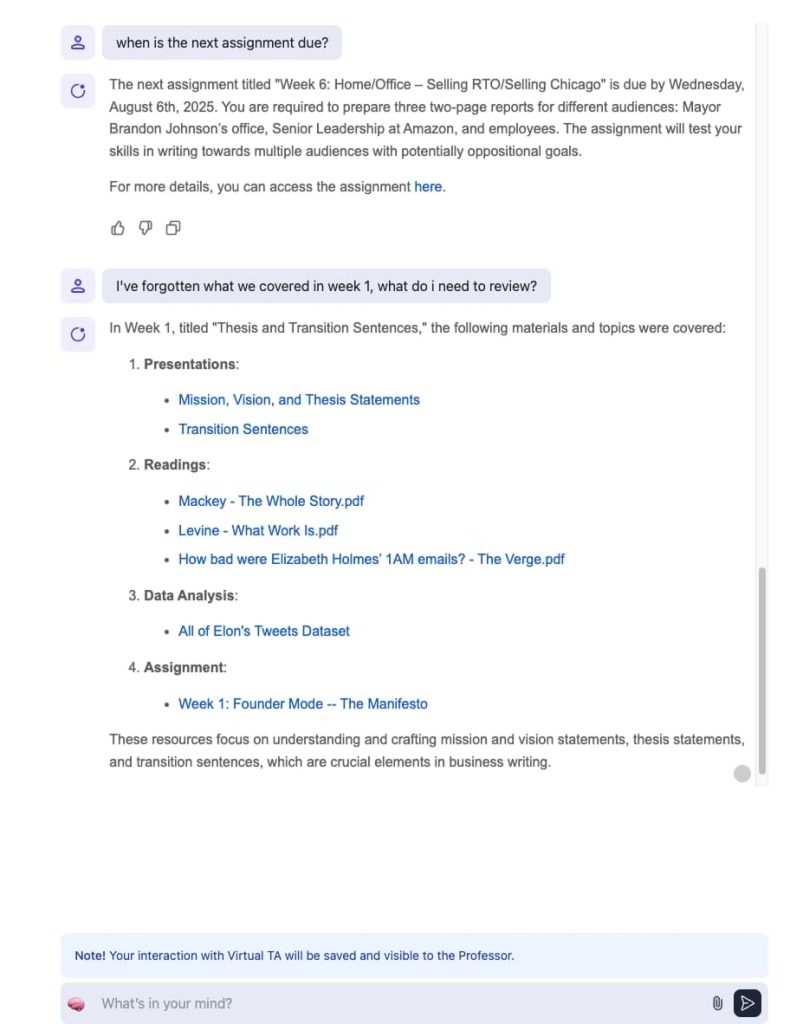 AI teaching assistant
